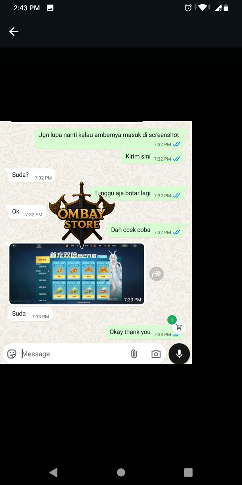 Ombay Store testimonial