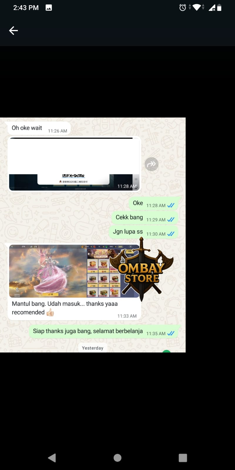 Ombay Store testimonial